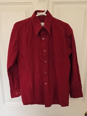 Collection B Kids's Deep Red Button-Up Dress Shirt